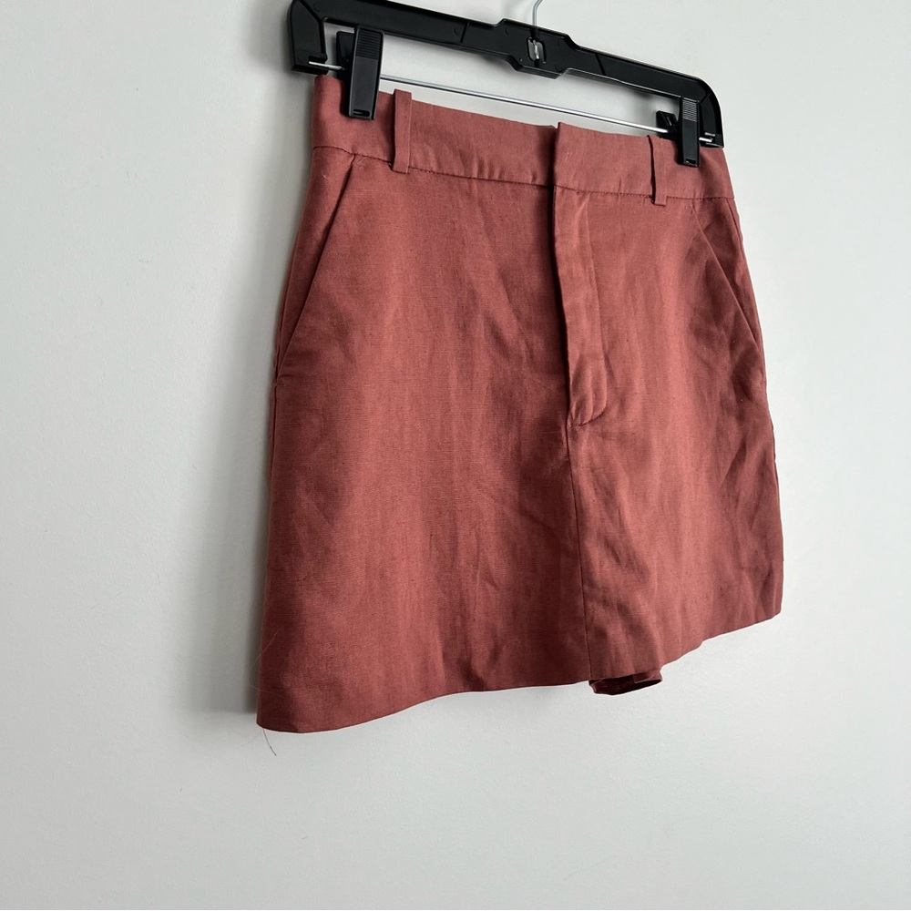 Zara High Rise Linen Blend Skort NWT - Picture 3 of 12